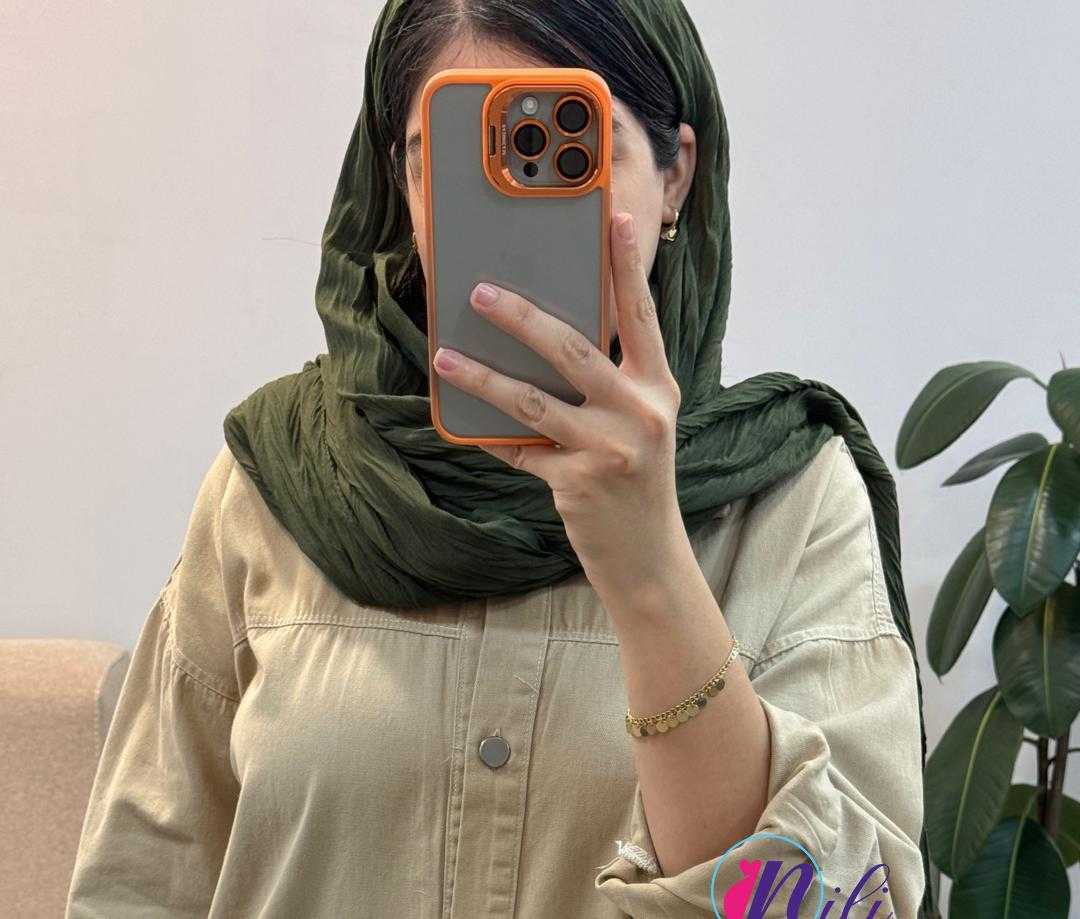 شال پلیسه نیلی 